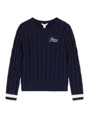 Guess Sweter J6YR06 Z0836 Granatowy Regular Fit. Niebieskie swetry dziewczęce Guess, z aplikacjami, z bawełny, bez kołnierzyka. Za 234.99 zł.