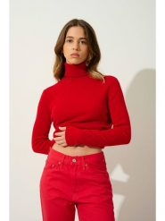 AUTHENTIC CASHMERE Kaszmirowy golf "Bise" w kolorze czerwonym rozmiar: M. Czerwone golfy damskie AUTHENTIC CASHMERE, m, bez wzorów, z kaszmiru, bez ramiączek. Za 340.99 zł.