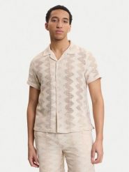 Guess Koszula M6GP46 K3236 Beżowy Regular Fit. Brązowe koszule męskie Guess, m, z aplikacjami, z bawełny, bez kołnierzyka, bez ramiączek. Za 399.99 zł.