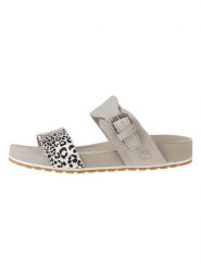 Timberland Skórzane klapki "Malibu Waves 2" w kolorze beżowym rozmiar: 37,5. Brązowe klapki damskie Timberland, bez wzorów, bez obcasa. Za 154.07 zł.