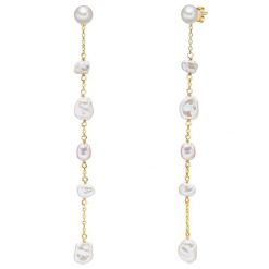 Valero Pearls Kolczyki wiszące z perłą srebro wysokiej próby Perła hodowlana słodkowodna żółte złoto 1 ct Damski. Żółte kolczyki damskie Valero Pearls, z perłą, pozłacane. Za 289.99 zł.