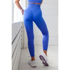 Legginsy bezszwowe push-up Squat. Niebieskie legginsy sportowe damskie 2SkIN, s, bez wzorów, z nylonu, na fitness i siłownię. Za 219.00 zł.
