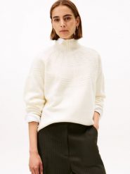 Tommy Hilfiger Wełniany sweter Kobiety biały, XL. Białe swetry klasyczne damskie Tommy Hilfiger, xl, z dzianiny, bez kołnierzyka. Za 549.95 zł.
