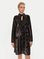 Bruuns Bazaar Sukienka koktajlowa Uriela BBW4191 Czarny Regular Fit. Czarne sukienki damskie Bruuns Bazaar, bez wzorów, z syntetyku, wizytowe, bez kołnierzyka, bez ramiączek. Za 399.99 zł.