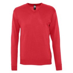 Sweter Męski Galaxy Z Dekoltem V. Czerwone swetry męskie SOL'S, m, bez wzorów, bez kołnierzyka. Za 162.99 zł.