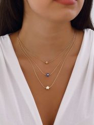 Luja Bijoux Pozłacany naszyjnik z elementem ozdobnym rozmiar: onesize. Żółte naszyjniki damskie Luja Bijoux, metalowe. Za 48.45 zł.