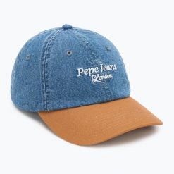 Czapka z daszkiem Pepe Jeans Denim Cap. Niebieskie czapki męskie Pepe Jeans, bez wzorów, z denimu. Za 119.99 zł.