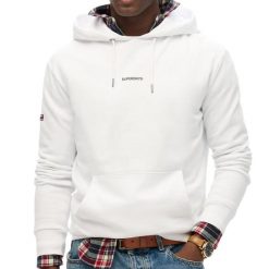 Jednokolorowa bluza z kapturem damska Superdry. Białe bluzy z kapturem damskie Superdry., s, z bawełny. Za 321.30 zł.