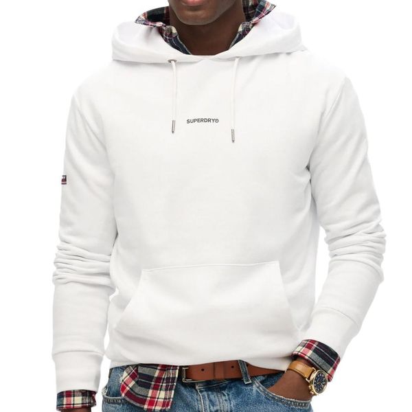 Jednokolorowa bluza z kapturem damska Superdry. Białe bluzy z kapturem damskie Superdry., s, z bawełny. Za 321.30 zł.