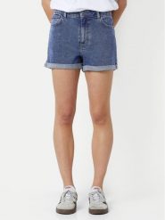 Noisy May Szorty jeansowe Moni 27029489 Niebieski Slim Fit. Niebieskie szorty damskie Noisy may, bez wzorów, z bawełny. Za 79.99 zł.