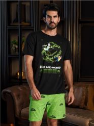 Piżama dwuczęściowa Rick and Morty - czarny. Czarne piżamy męskie Sinsay, bez wzorów. Za 49.99 zł.