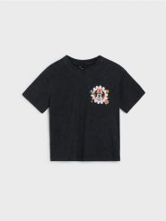 Bawełniana koszulka z nadrukiem na plecach Minnie Mouse - szary. Szare t-shirty damskie Sinsay, l, bez wzorów, z bawełny, bez kołnierzyka. Za 39.99 zł.