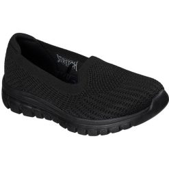 Baleriny damskie Skechers Graceful Bliss Intent. Czarne baleriny damskie Skechers, bez wzorów, z materiału, bez obcasa. Za 490.00 zł.