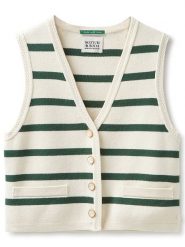 Scotch & Soda Kamizelka dzianinowa w kolorze kremowo-zielonym rozmiar: L. Brązowe kamizelki damskie Scotch & Soda, l, z dzianiny. Za 144.92 zł.