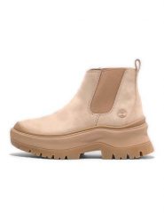 Timberland Skórzane sztyblety "Roxie Lane" w kolorze beżowym rozmiar: 39,5. Brązowe botki damskie Timberland, sportowe, bez obcasa, bez zapięcia. Za 378.54 zł.