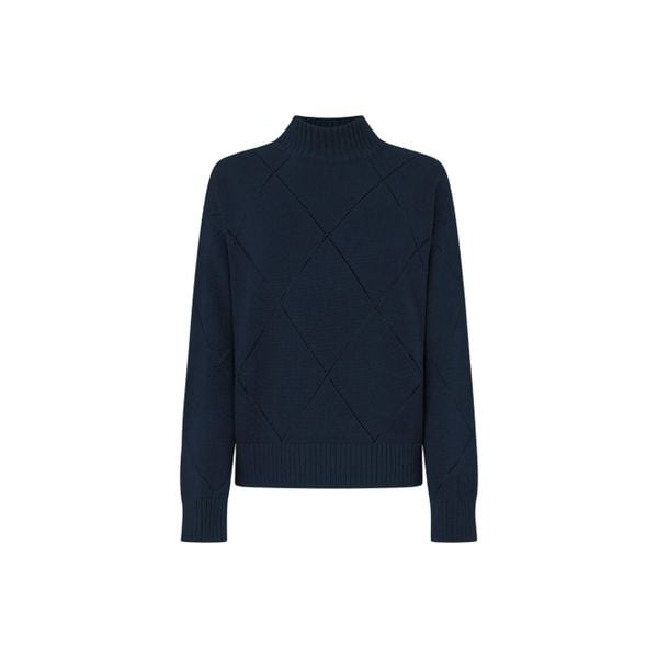 Sweter damski Pepe Jeans Idris Perkins. Białe swetry klasyczne damskie Pepe Jeans, na zimę, z jeansu, bez kołnierzyka. W wyprzedaży za 321.40 zł.