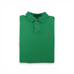 Polo Ralph Lauren koszulka męska z krótkim rękawem Custom Fit. Zielone koszulki polo męskie Ralph Lauren, l, bez wzorów, z tkaniny, bez ramiączek. Za 127.76 zł.