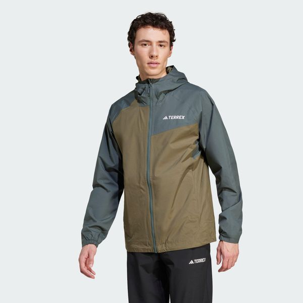 Kurtka Terrex Multi 2L RAIN.RDY. Brązowe kurtki męskie Adidas, l, bez wzorów, z materiału, sportowe, bez kaptura. Za 485.35 zł.