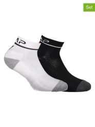 CMP Skarpety (2 pary) w kolorze biało-czarnym do biegania rozmiar: 39-42. Białe skarpetki męskie CMP, bez wzorów. Za 39.45 zł.