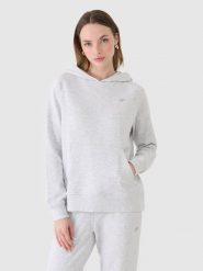 4F Bluza dresowa nierozpinana z kapturem damska - szara L. Szare bluzy sportowe damskie 4f, l, z bawełny. W wyprzedaży za 99.99 zł.