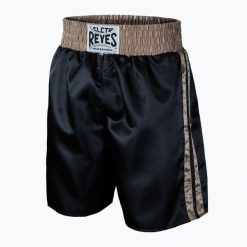 Spodenki bokserskie męskie Cleto Reyes Satin Boxing. Czarne szorty męskie CLETO REYES, bez kołnierzyka. Za 279.99 zł.