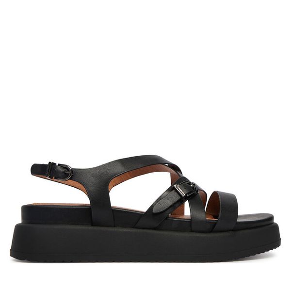 Sandały Tamaris. Czarne sandały damskie Tamaris, bez wzorów, bez obcasa, na płaskiej podeszwie. Za 329.99 zł.