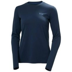 Damska koszulka z długim rękawem Helly Hansen Lifa Active Solen. Niebieskie t-shirty damskie Helly Hansen, s, bez wzorów, z materiału, bez kołnierzyka. Za 297.50 zł.