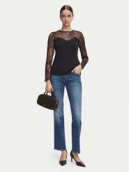 Morgan Bluzka 262-TYA Czarny Regular Fit. Czarne bluzki damskie Morgan, l, bez wzorów, z syntetyku, bez ramiączek. Za 189.99 zł.