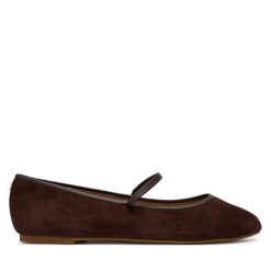 Baleriny LAUREN RALPH LAUREN. Brązowe baleriny damskie Lauren Ralph Lauren, bez wzorów, bez obcasa. Za 599.99 zł.