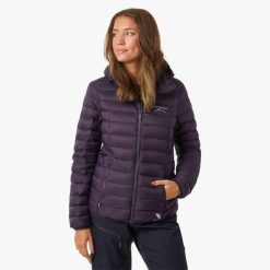 Kurtka puchowa Wędrówki damska Swedemount Himalaya Hood Down Jacket wodoodporna. Czarne kurtki damskie SWEDEMOUNT, na zimę, l, bez wzorów, z materiału, z kapturem. Za 419.99 zł.