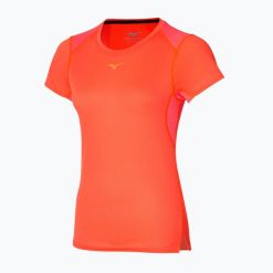 Koszulka do biegania damska Mizuno DryAeroFlow Tee. Czerwone topy sportowe damskie Mizuno, l, bez wzorów, z materiału, bez ramiączek. Za 119.99 zł.