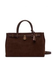 Tommy Hilfiger Torebka American Icon Tote Suede AW0AW19216 Brązowy. Brązowe torebki klasyczne damskie Tommy Hilfiger, bez wzorów, ze skóry, bez dodatków. Za 1,699.00 zł.