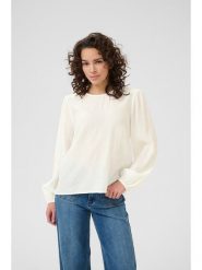 Kaffe Bluzka w kolorze kremowym rozmiar: 36. Brązowe bluzki damskie Kaffe, bez wzorów, bez kołnierzyka, bez ramiączek. Za 113.63 zł.