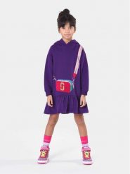 Marc Jacobs Sukienka dzianinowa W12467 Fioletowy Regular Fit. Fioletowe sukienki dziewczęce MARC JACOBS, bez wzorów, z bawełny, bez ramiączek. Za 629.99 zł.