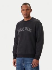 Guess Jeans Bluza M6GQA6 KCPR1 Czarny Regular Fit. Czarne bluzy bez kaptura męskie Guess Jeans, m, z bawełny. Za 349.99 zł.