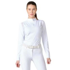 Damska konkursowa koszulka polo z długim rękawem PS of Sweden Madison. Białe bluzki damskie PS OF SWEDEN, bez wzorów, sportowe, bez kołnierzyka, bez ramiączek. Za 417.50 zł.