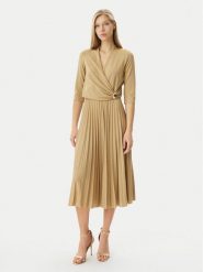 Rinascimento Sukienka koktajlowa CFC0122980003 Złoty Regular Fit. Żółte sukienki damskie RINASCIMENTO, s, bez wzorów, z wiskozy, wizytowe, bez kołnierzyka, bez ramiączek. Za 469.99 zł.