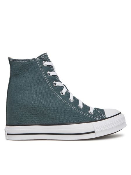 Converse Trampki Chuck Taylor All Star Wedge A13841C Zielony. Zielone trampki i tenisówki damskie Converse, bez wzorów, z materiału. Za 269.99 zł.