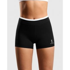 Obcisłe spodenki damskie 2.0. Czarne szorty damskie NORDICDOTS, bez wzorów, z elastanu, sportowe. Za 150.00 zł.