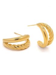 MOODE Kolczyki-półkreole "Elvire" rozmiar: onesize. Żółte kolczyki damskie MOODE, ze stali. Za 43.99 zł.