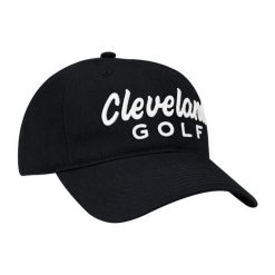 Czapka golfowa z logo Cleveland Golf. Czarne czapki męskie CLEVELAND GOLF, bez wzorów, z materiału, eleganckie. Za 487.50 zł.