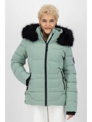 Alife and kickin Kurtka zimowa "ZophiaAK" w kolorze zielonym rozmiar: XXL. Zielone kurtki damskie Alife and Kickin, na zimę, xxl, z aplikacjami, z futra, bez kaptura. Za 311.12 zł.
