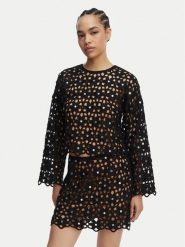 MICHAEL Michael Kors Bluzka MS651ZMKNE Czarny Regular Fit. Czarne bluzki damskie MICHAEL Michael Kors, l, bez wzorów, z syntetyku, bez kołnierzyka, bez ramiączek. Za 989.99 zł.