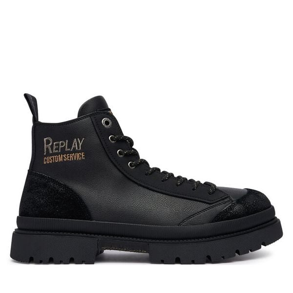 Trapery REPLAY. Czarne buty zimowe męskie Replay, bez zapięcia. Za 594.99 zł.