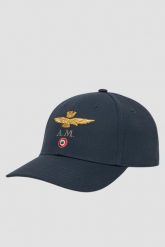 AERONAUTICA MILITARE Granatowa męska czapka z daszkiem. Niebieskie czapki męskie AERONAUTICA MILITARE, bez wzorów, eleganckie. W wyprzedaży za 169.99 zł.
