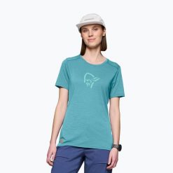 Koszulka damska NORRONA Femund Equaliser Merino. Niebieskie t-shirty damskie NORRONA, l, bez wzorów, z materiału, bez ramiączek. Za 449.99 zł.