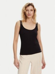 Morgan Top 251-DOUBI Czarny Slim Fit. Czarne topy damskie Morgan, s, bez wzorów, z wiskozy, bez kołnierzyka. Za 79.99 zł.