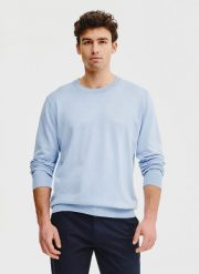 PAKO LORENTE – Niebieski sweter męski o-neck. Niebieskie swetry męskie Pako Lorente, na wiosnę, m, bez wzorów, z poliamidu, bez kołnierzyka. Za 169.99 zł.