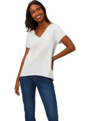 Heine Koszulka w kolorze białym rozmiar: 38. Białe bluzki damskie Heine, bez wzorów, bez kołnierzyka, bez ramiączek. Za 39.21 zł.