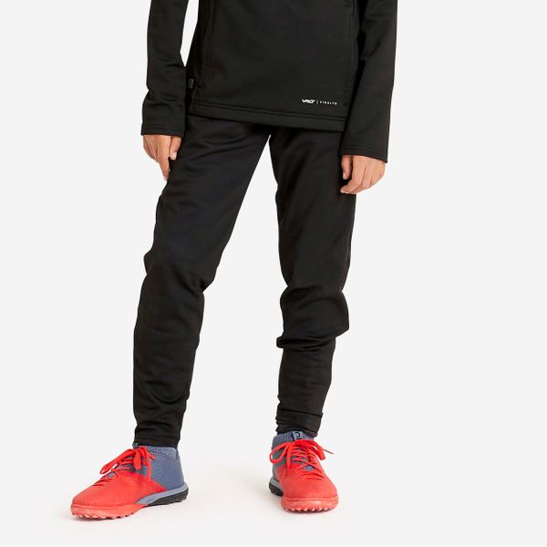 Spodnie do piłki nożnej Kipsta Viralto Club. Czarne spodnie dresowe damskie KIPSTA, bez wzorów, z elastanu. Za 79.99 zł.